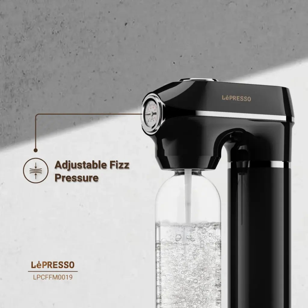LePresso Sparkling Water Maker 1L With Pressure Gauge - ماكينة مياه غازية ليبريسو بسعة 1 لتر وعداد ضغط