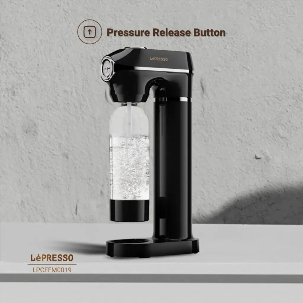 LePresso Sparkling Water Maker 1L With Pressure Gauge - ماكينة مياه غازية ليبريسو بسعة 1 لتر وعداد ضغط