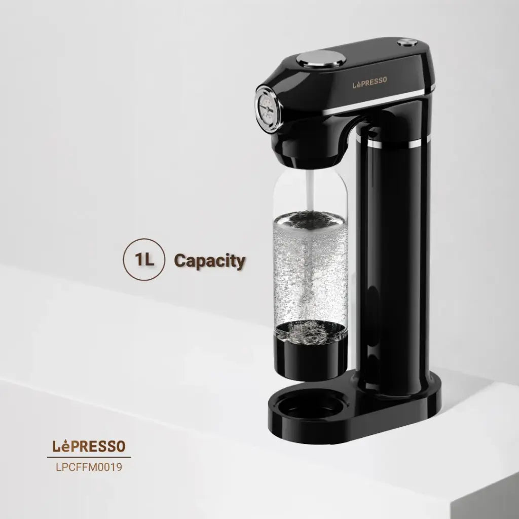 LePresso Sparkling Water Maker 1L With Pressure Gauge - ماكينة مياه غازية ليبريسو بسعة 1 لتر وعداد ضغط