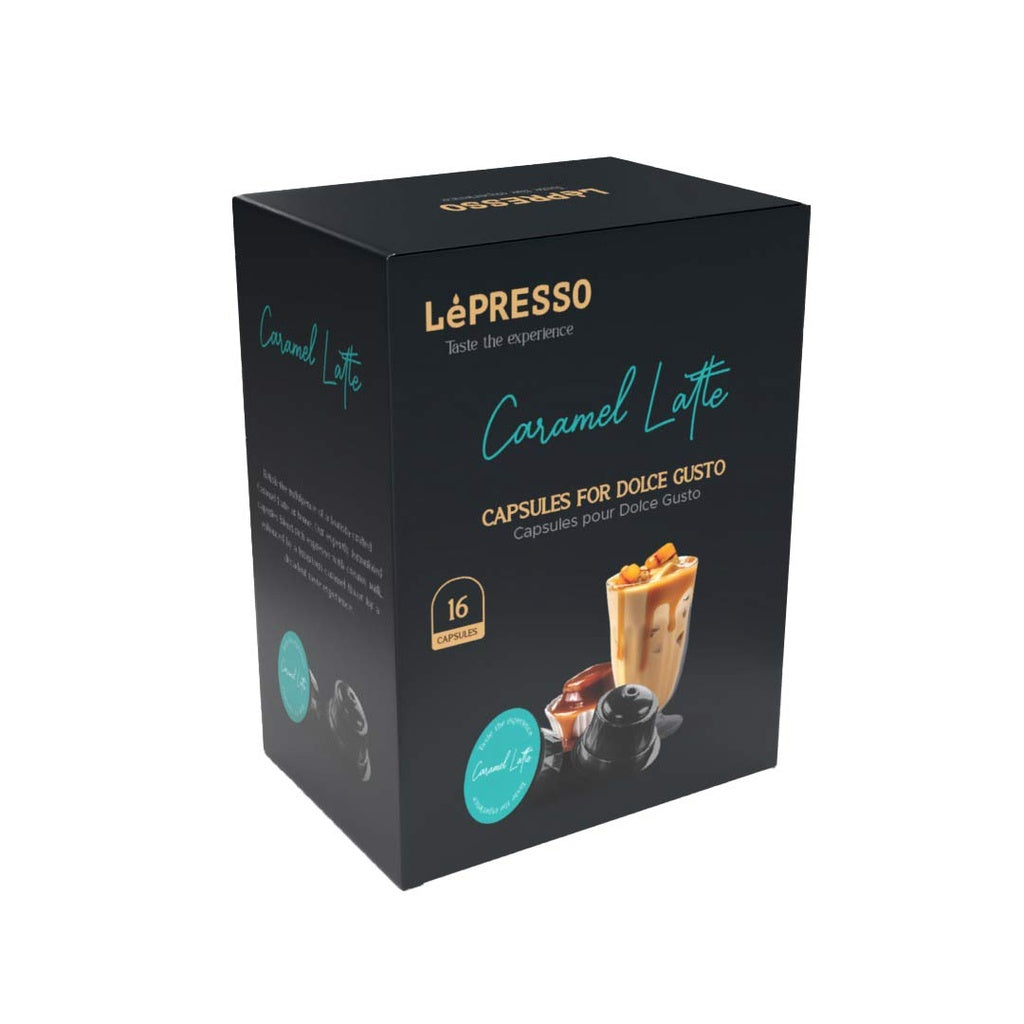 Lepresso Capsule for Dolce Gusto 16pc Caramel Latte - كبسولات ليبرسو دولتشي غوستو ١٦ قطعة لاتيه كراميل