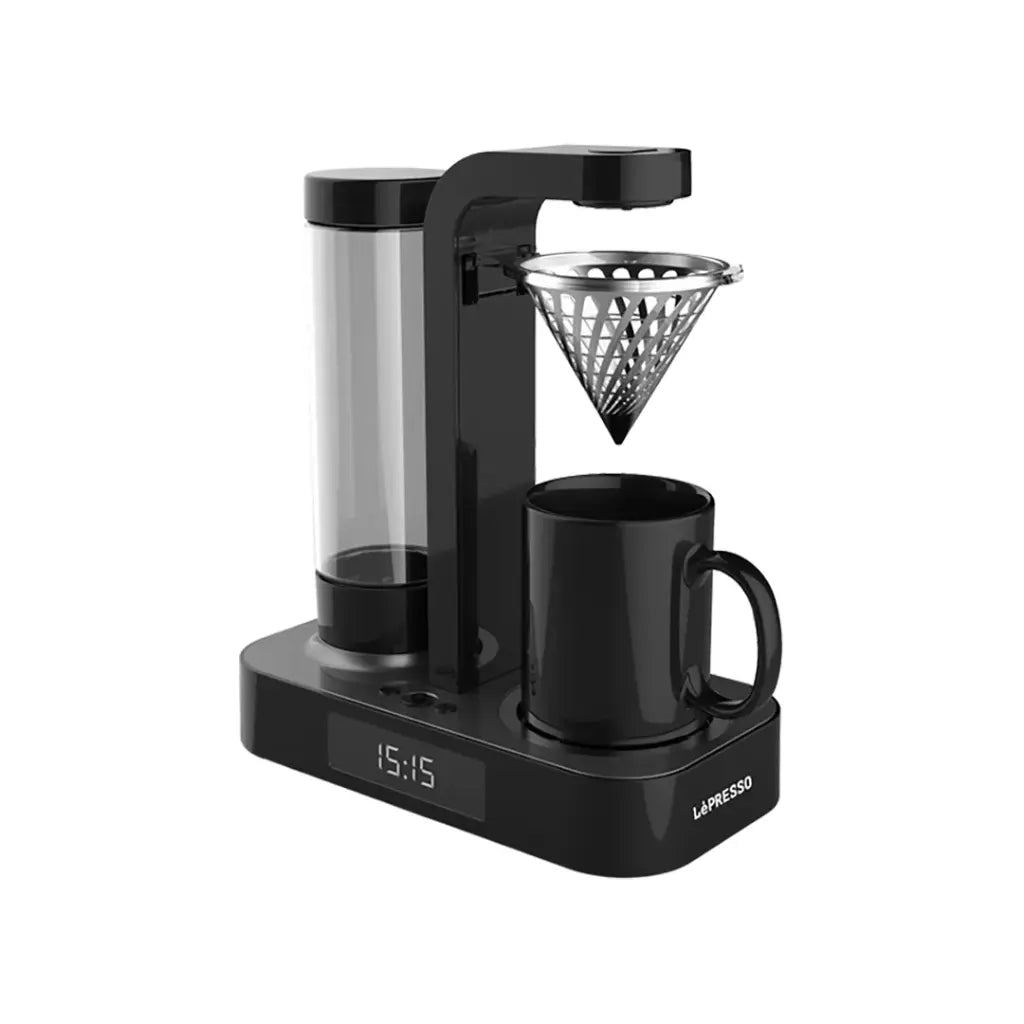 ماكينة تحضير القهوة بالتنقيط من ليبريسو بسعة 650 مل مع شاشة بساعة LED - اسود | LePresso Coffee Drip Machine 650ml with LED Clock Display - Black