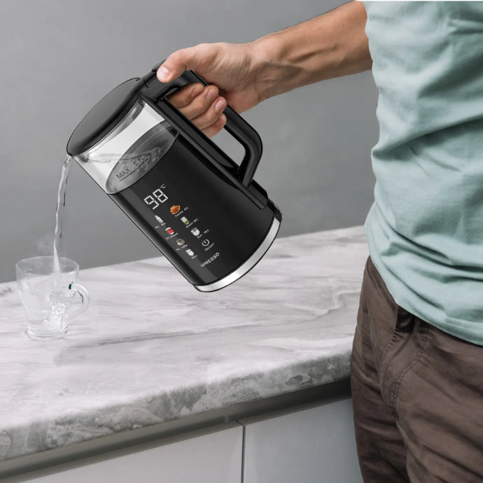 غلاية كهربائية ليبريسو سعة 1.7 لتر بشاشة رقمية وتحكم بالحرارة وبقدرة 2200 واط | LePresso 2200W 1.7L Electric Kettle with Auto Shut-Off & Digital Display