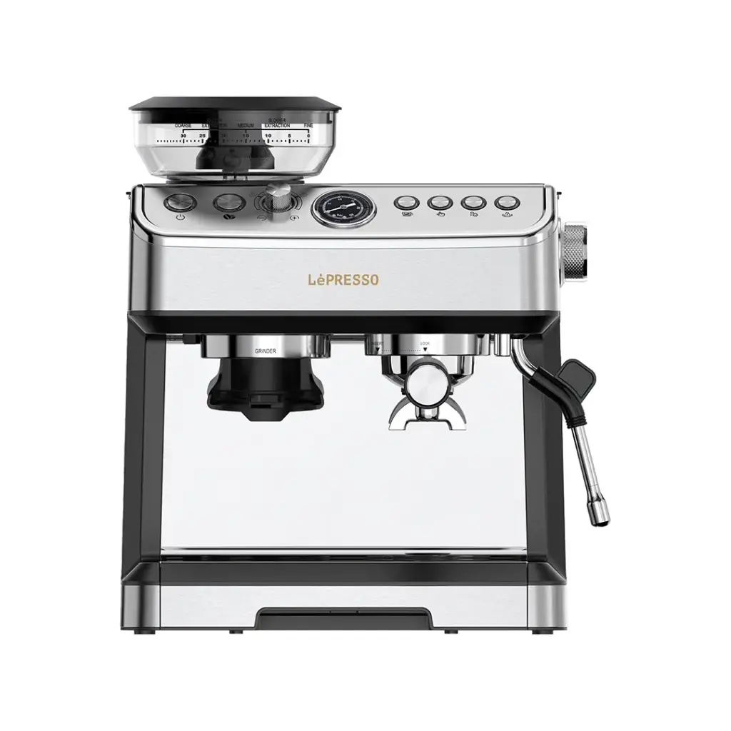 Makîneya Espressoyê ya Lepresso bi Hêrandina Konîk û Buxarkerê - Zîv