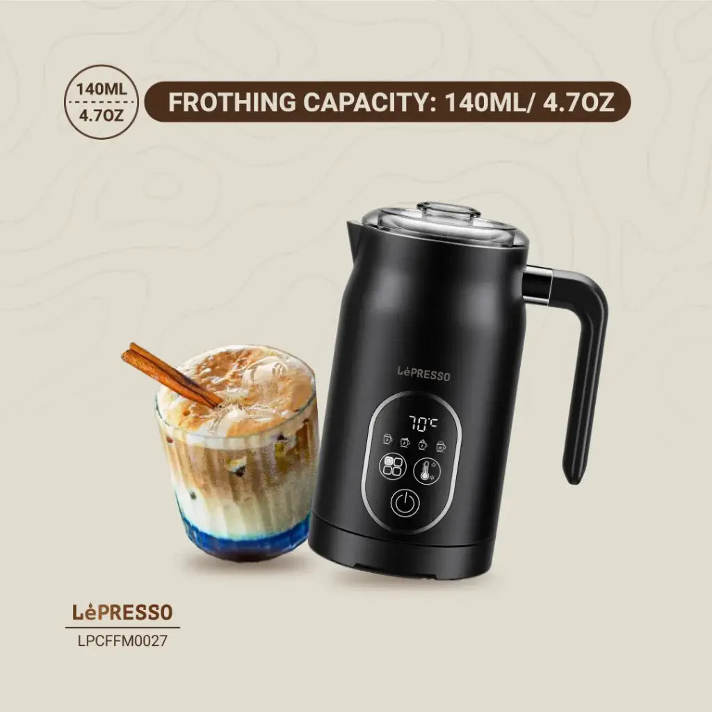 خفاق الحليب الكهربائي متعدد الوظائف من ليبريسو بقدرة 500 واط  – أسود | LePresso 500W Electric Multifunction Milk Frother - Black