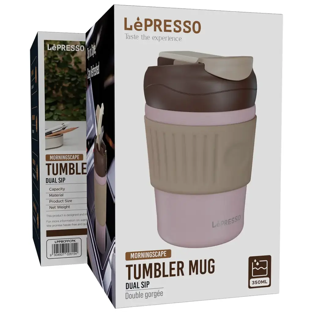 Qedeha Timbler a LePresso Morningscape bi Qapaxa Dual Sip - Pembe