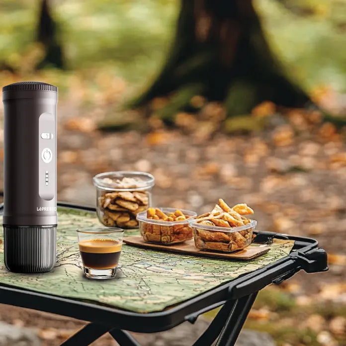 ماكينة اسبريسو محمولة 2 في 1 من ليبريسو بضغط 21 بار وبطارية بسعة 7500 مللي امبير ( كبسولات + قهوة مطحونة ) | LEPRESSO Portable 2-in-1 21 Bar Espresso Maker 7500mAh (Capsule + Powder Coffee)