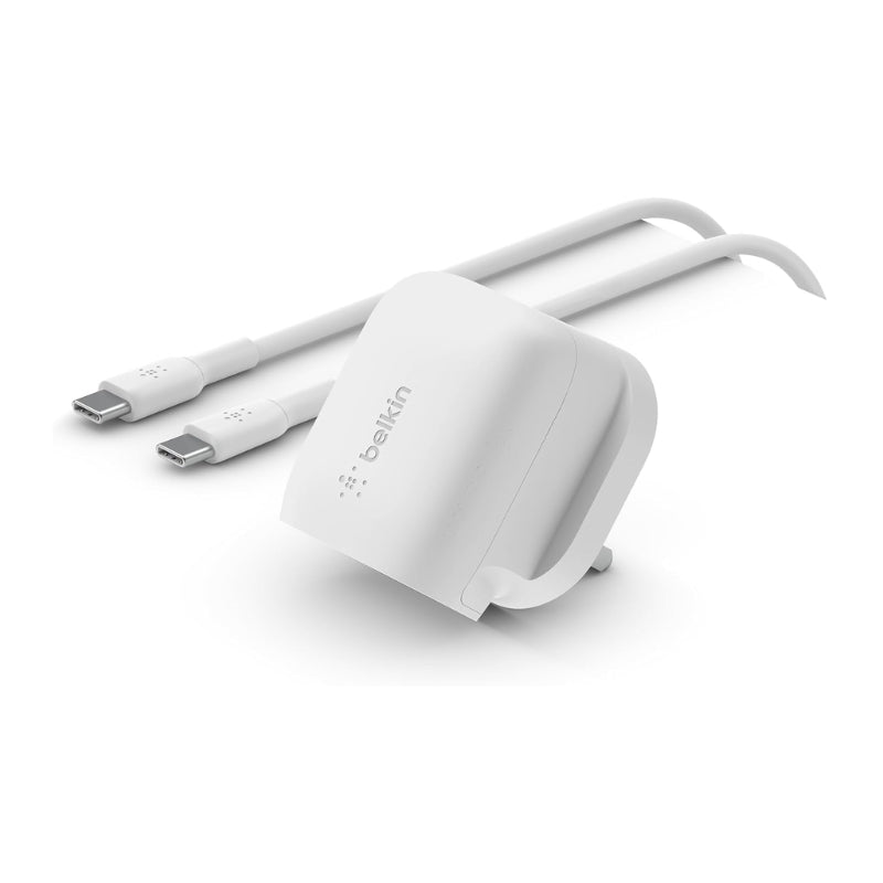Belkin BoostCharge USB-C Wall Charger 20W+ 1M USB-C Cable - شاحن جداري بقدرة 20واط مع كيبل تايب سي
