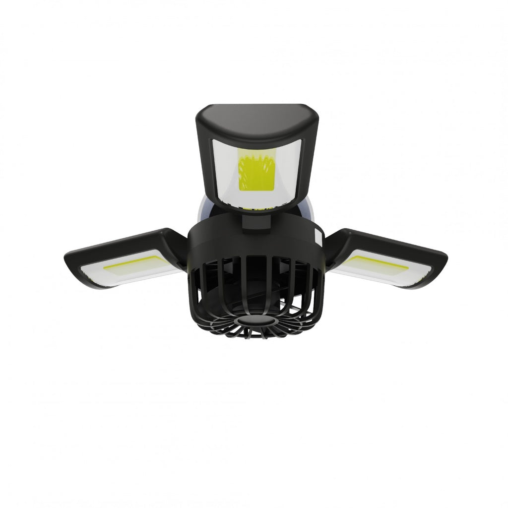 مصباح خارجي 3 في 1 مع مروحة من بورودو لايف ستايل, كشاف وضوء محيطي - اسود / بني | Porodo Lifestyle Outdoor 5W 3 in 1 Lamp and Flashlight with Fan - Black/Sandy Brown