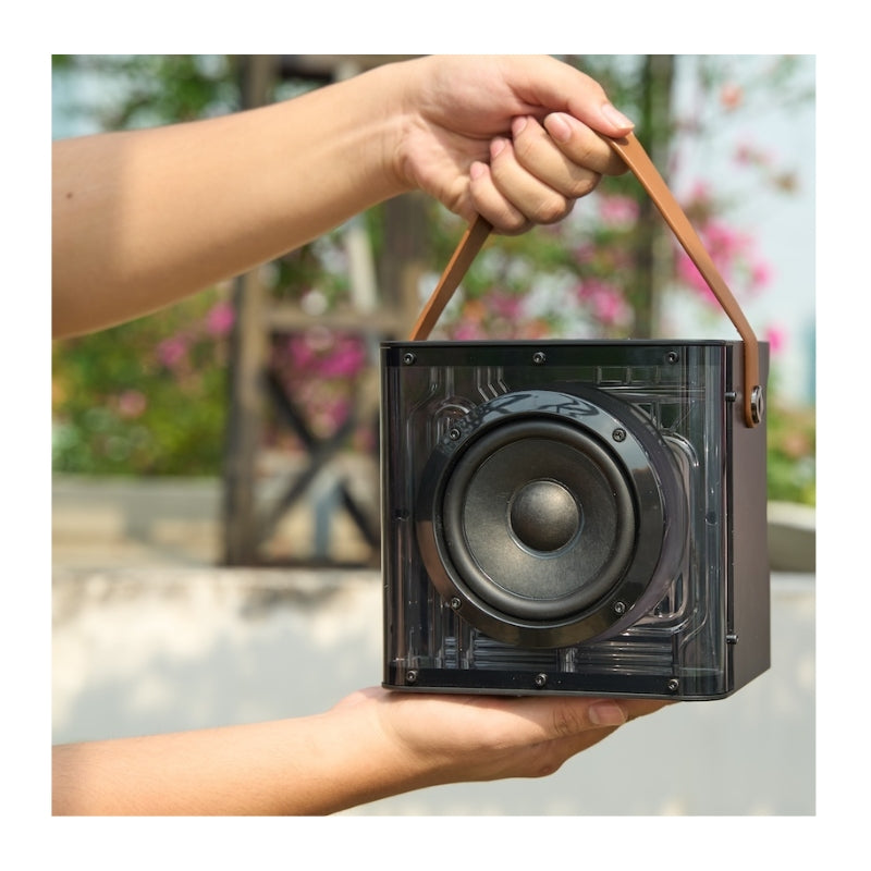 Havit SK822BT Family Karaoke Speaker Dual Wireless Mics – ميكروفون ومكبر صوت كاريوكي عائلي RGB من هافيت باللون الأسود