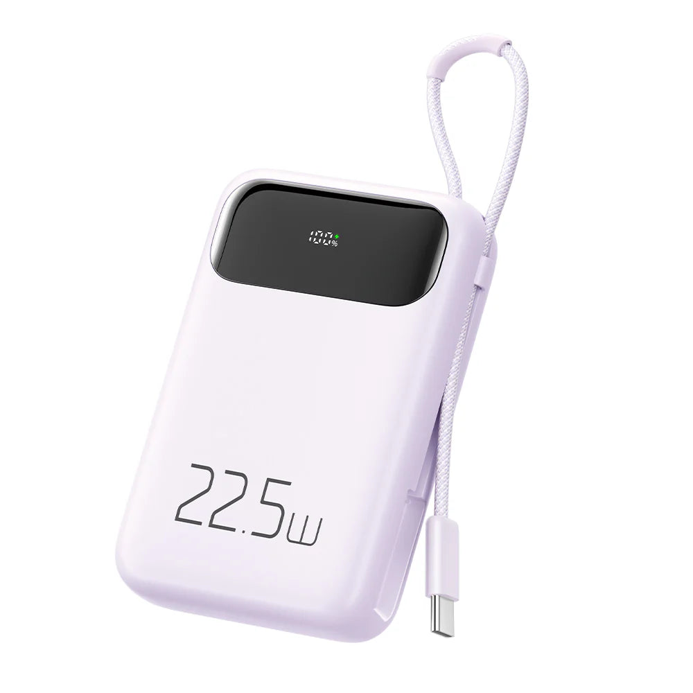 Mcdodo 22.5W PD+QC 10000mah Power Bank Built-in Cable Digital Display Type-C - باور بانك بقدرة 22.5واط وسعة 10000ميلي أمبير مع كيبل تايب سي من مكدودو