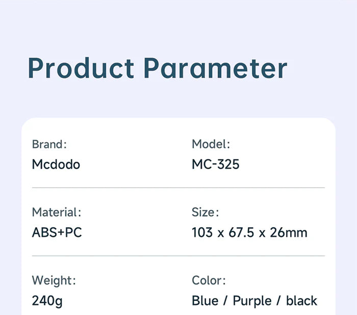 Mcdodo 22.5W PD digital display with Lightning cable 10000mAh - شاشة ديجيتال ماكدودو 22.5 وات PD مع كابل لايتنينج 10000 مللي أمبير