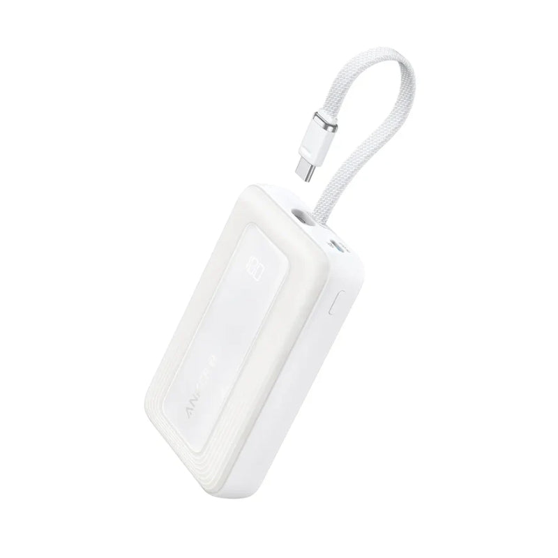 باور بانك أنكر بسعة 10,000 مللي أمبير وبقدرة شحن 30 واط مع كيبل تايب سي مدمج | Anker 10K 30W Power Bank with Built-in USB-C Cable