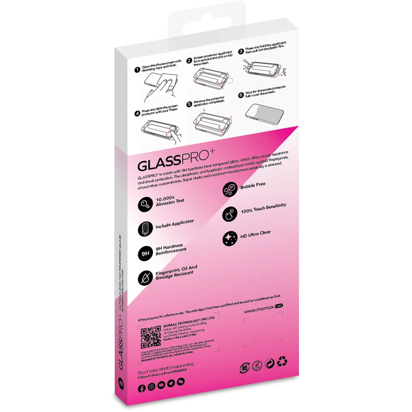 Momax Full Coverage Screen Protector for iPhone 15 Pro Max - واقي الشاشة موماكس لهاتف ايفون 15 برو ماكس, تغطية كاملة