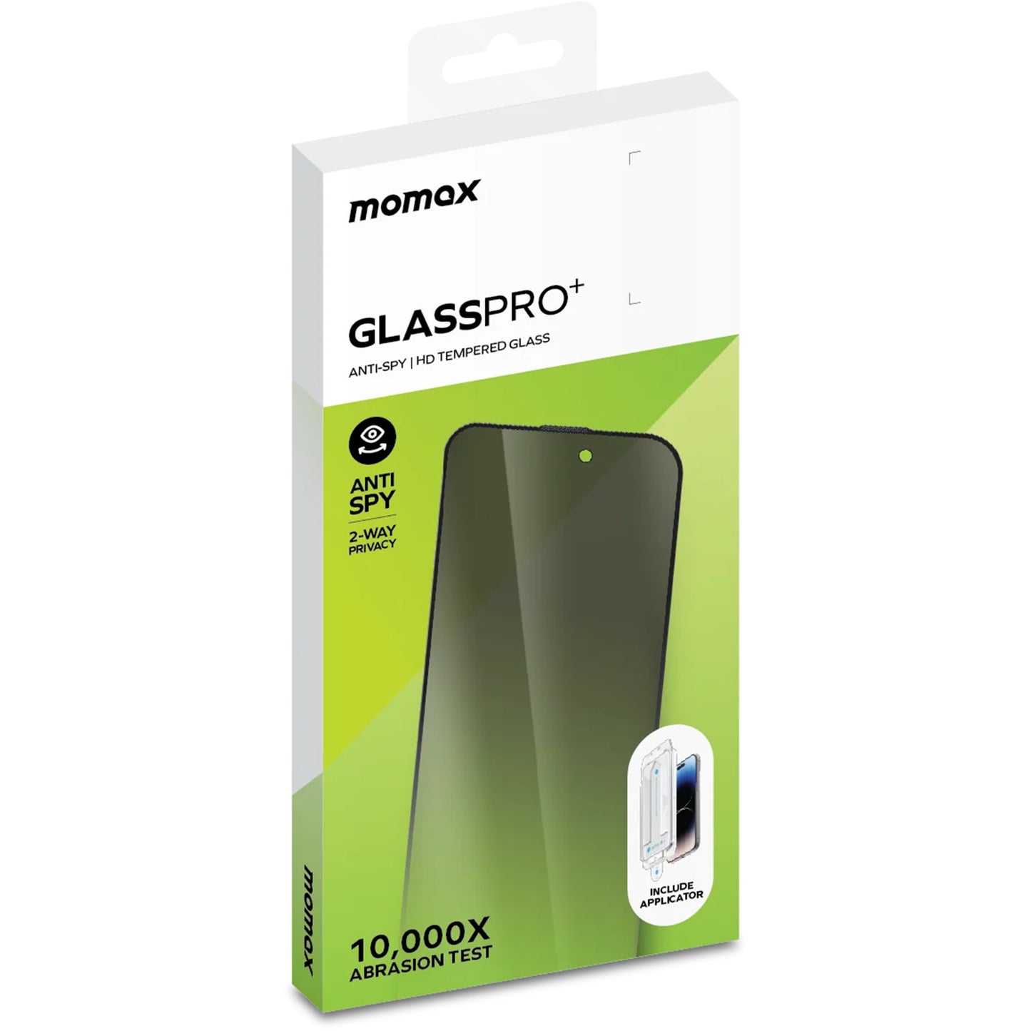 Momax Full Coverage HD Privacy Screen Protector for iPhone 15 Pro - واقي شاشة موماكس خصوصية HD لتغطية كاملة لهاتف ايفون 15 برو, حماية من التجسس, لون اسود