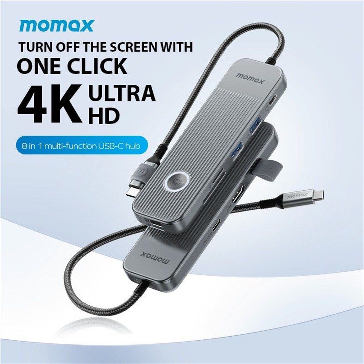 Momax ONELINK 8 in 1 Multi-Function USB-C Hub - موزع يو اس بي سي متعدد الوظائف موماكس 8 في 1