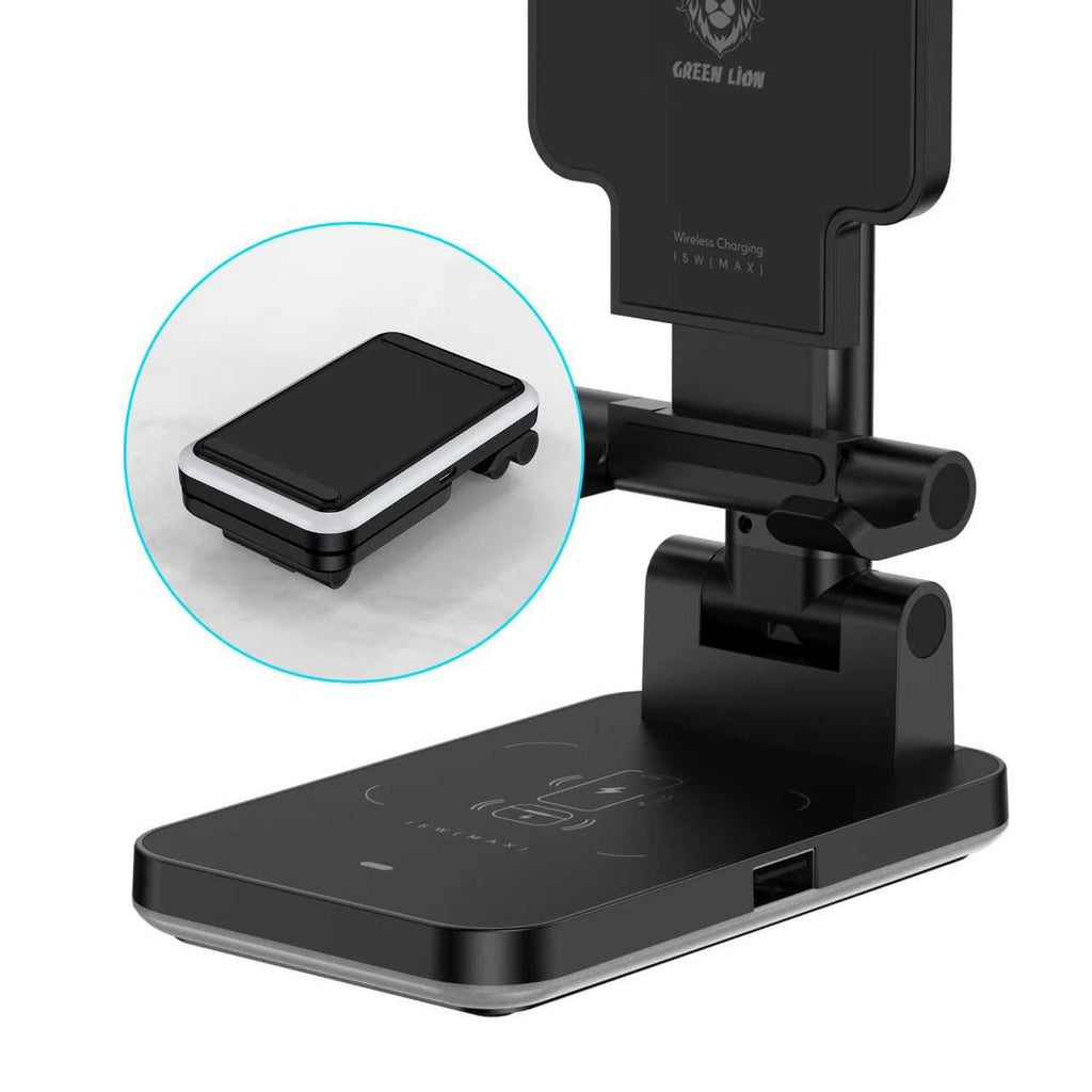 شاحن جرين لايون 4 في 1 المغناطيسي بقدرة شحن 15 واط - اسود | Green Lion 4 in 1 Magnetic Charger 15W - Black