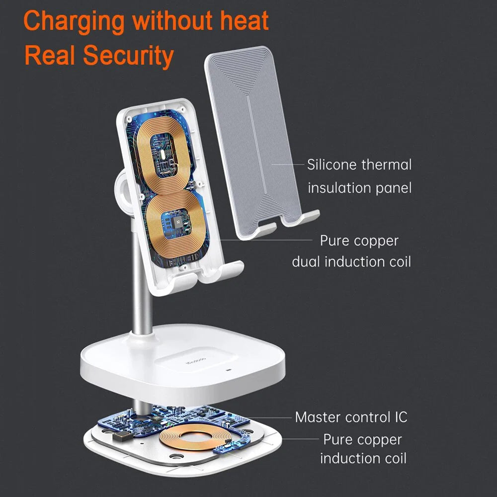 Mcdodo 2 in 1 Desktop Holder Wireless Charger 20W Fast Charger - مكدودو 2 في 1 حامل سطح المكتب شاحن لاسلكي 20 واط شاحن سريع