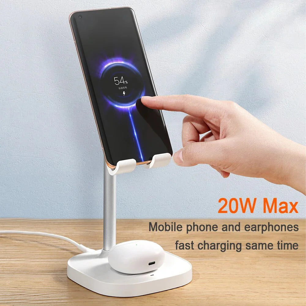 Mcdodo 2 in 1 Desktop Holder Wireless Charger 20W Fast Charger - مكدودو 2 في 1 حامل سطح المكتب شاحن لاسلكي 20 واط شاحن سريع
