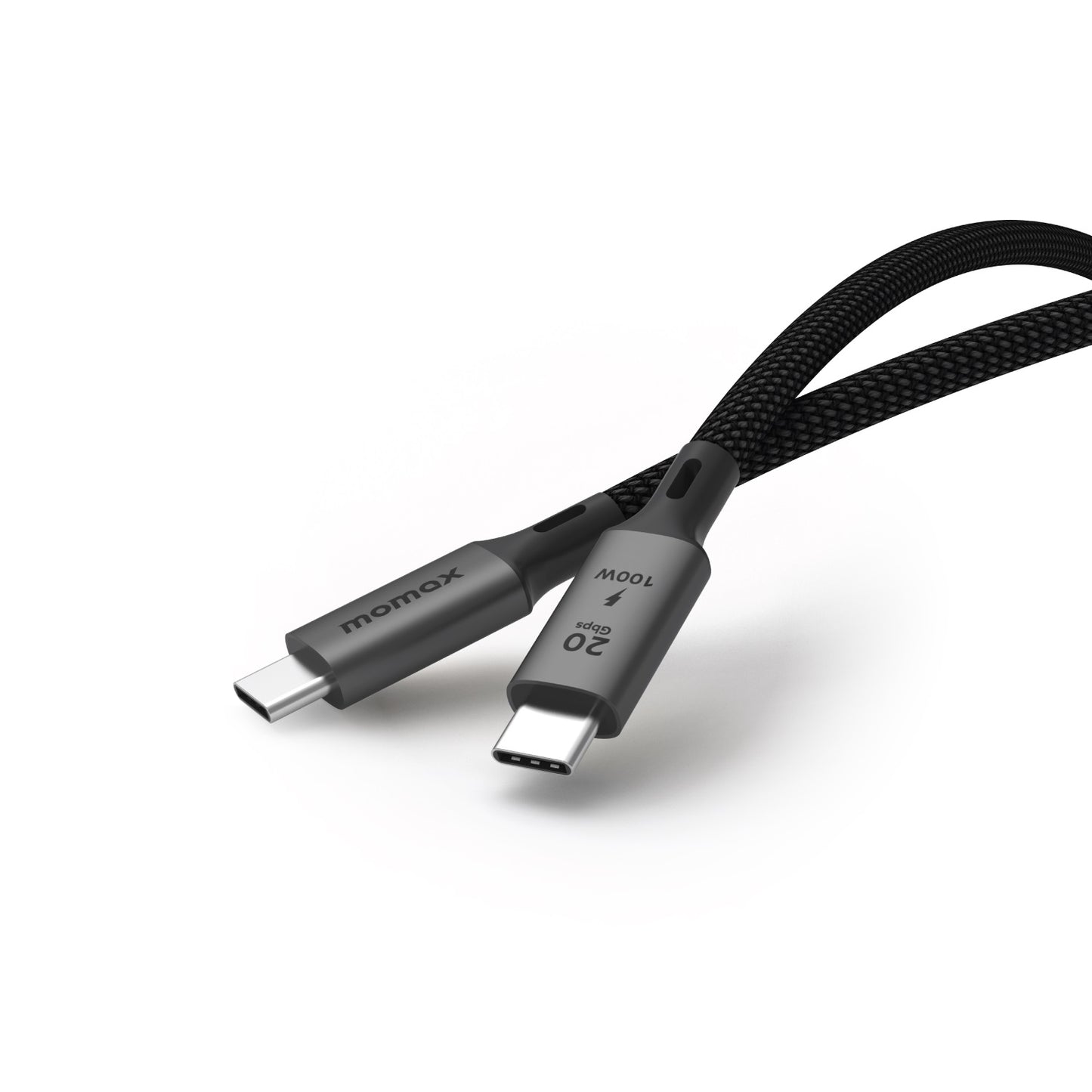 Momax Elite 100W USB‑C to USB‑C Braided Cable, 1 m - كيبل موماكس اليت, USB-C الى USB-C, بقوة 100 واط