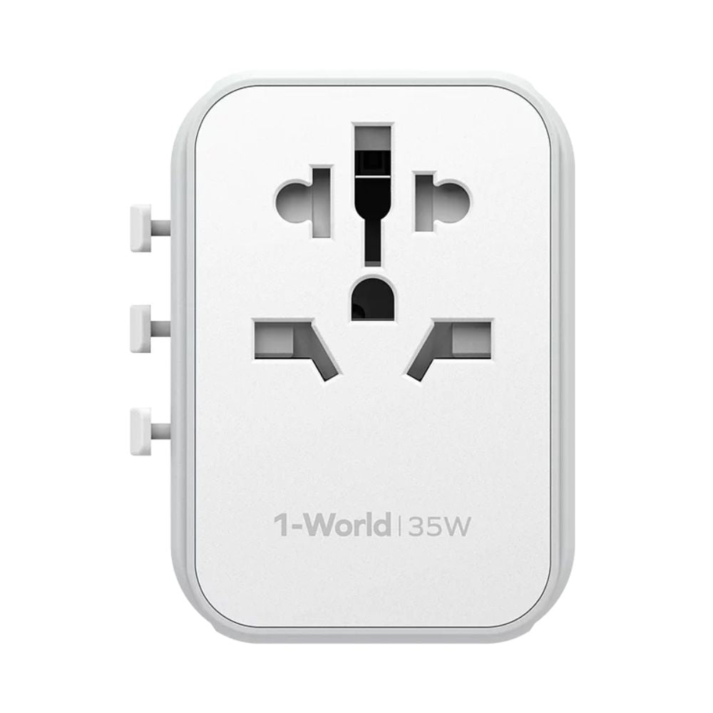 MOMAX International Plug Adapter PD 35W Travel Power Adapter Universal Charger with 3 USB-C + 2 USB-A Ports - شاحن جداري من موماكس بقدرة 35واط و 3 منافذ يو اس بي سي و 2 منافذ يو اس بي أ