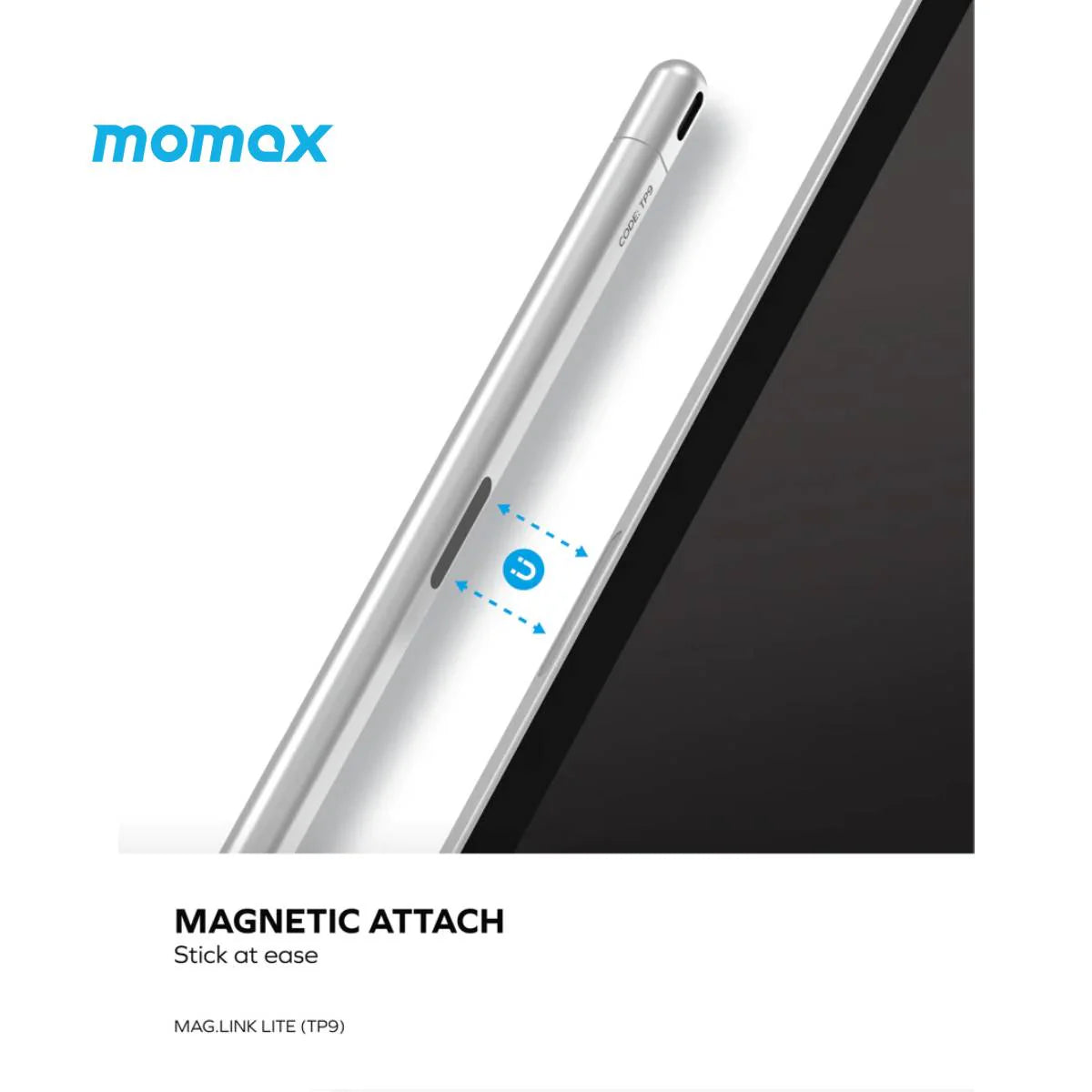 Momax Mag.Link Pro Pen | Magnetic Active Stylus for iPad - قلم موماكس ماج لنك برو, قلم الكتروني مغناطيسي احترافي لاجهزة Ipad