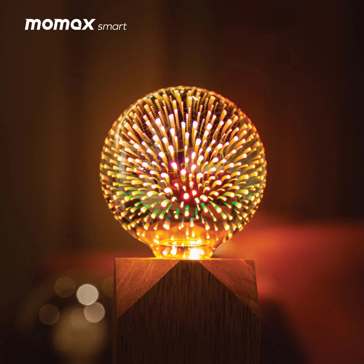 MOMAX IB8S IoT LED Bulb Radiant | Smart Wi-Fi Light Bulb with App & Voice Control - لمبة ذكية من موماكس, إضاءة Wi-Fi قابلة للتعديل بالأوامر الصوتية والتطبيق