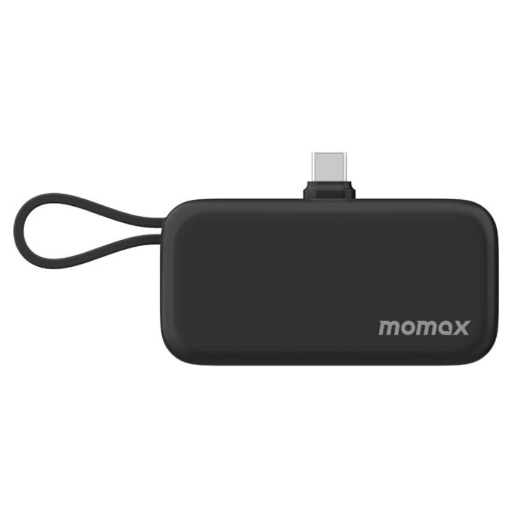 Momax 1-Power Mini, 5000mAh Portable Battery Pack with Built-in Foldable USB-C Plug - بور بانك موماكس 1-بور ميني بسعة 5000 مللي امبير, مع وصلة يو اس بي C قابلة للطي مدمجة