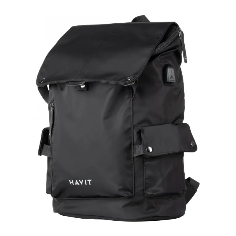 Havit H0033 Backpack with Spacious Storage - حقيبة ظهر من هافيت سوداء أنيقة ومريحة للاستخدام اليومي