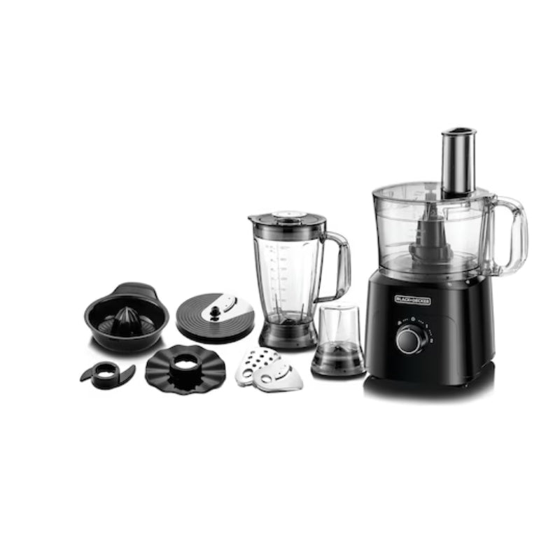 محضر طعام 750 واط بسعة 1.5 لتر مع شفرات ستانلس ستيل - Black&Decker FX775-B5 Food Processor 750W