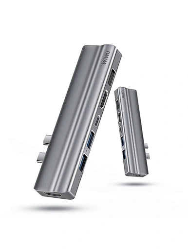 موزع تي 9 بمنفذ يو اس بي سي بهيكل من خليط الالومنيوم من ويوو - Wiwu t9 8 in 1 USB-C HUB Aluminum Alloy Case