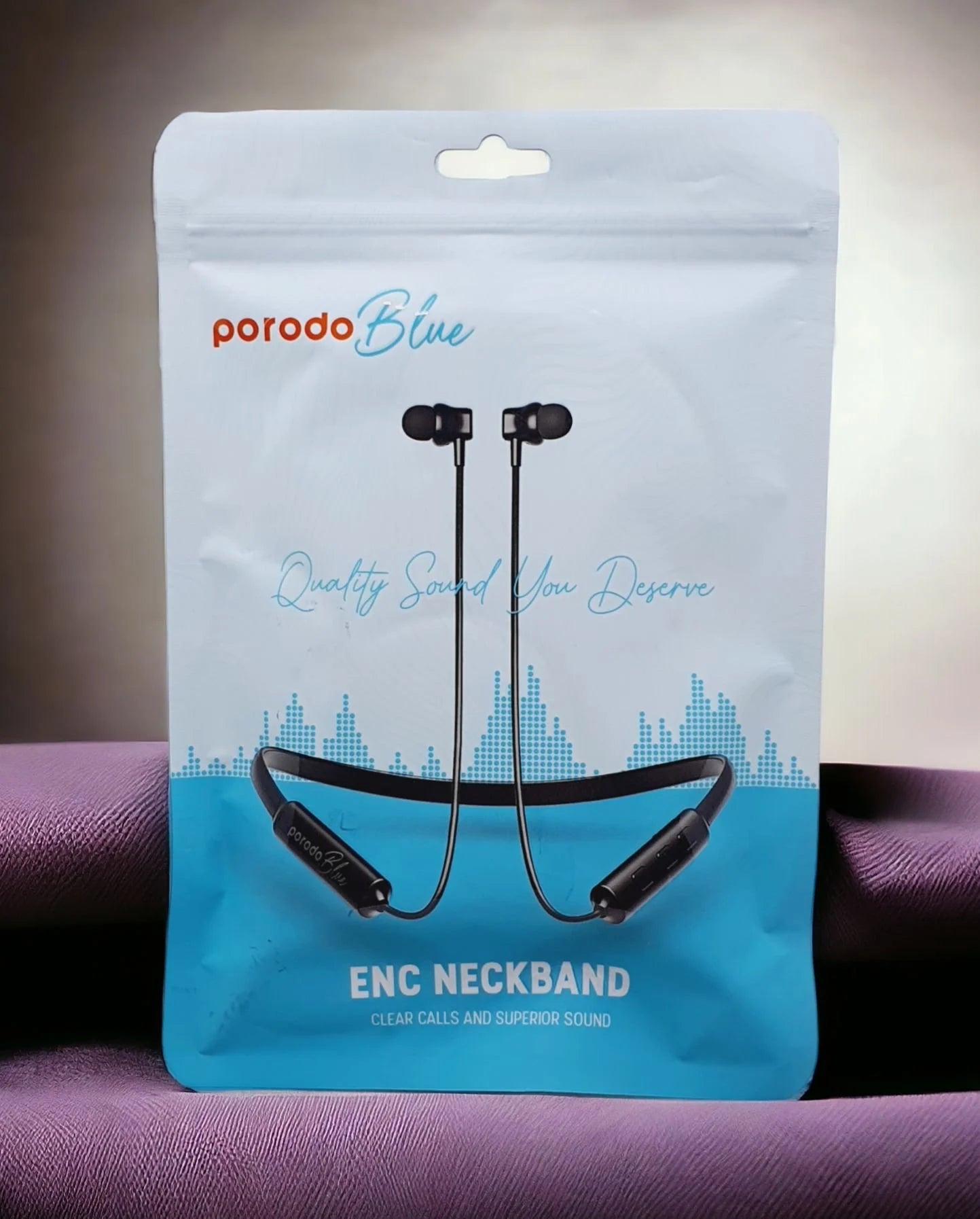 سماعات بورودو بلو داخل الاذن بتصميم حول الرقبة - اسود | Porodo Blue ENC Neckband In-Ear Earphones – Black