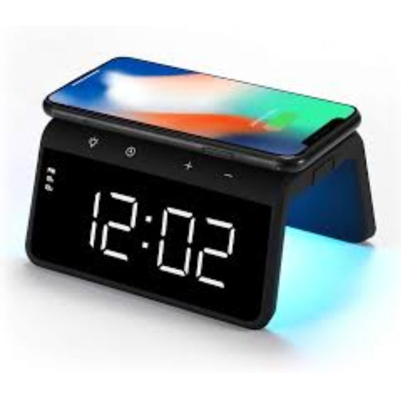 Havit W320 Wireless Charger Marble 6 in 1 Device with Alarm, Clock - شاحن هافيت لاسلكي متعدد الوظائف بتصميم رخامي