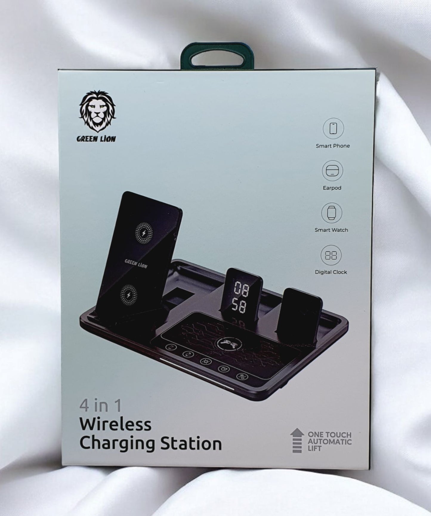 قاعدة الشحن اللاسلكية 4 في 1 من جرين لايون - رمادي | Green Lion 4 in 1 Wireless Charging Station – Gray