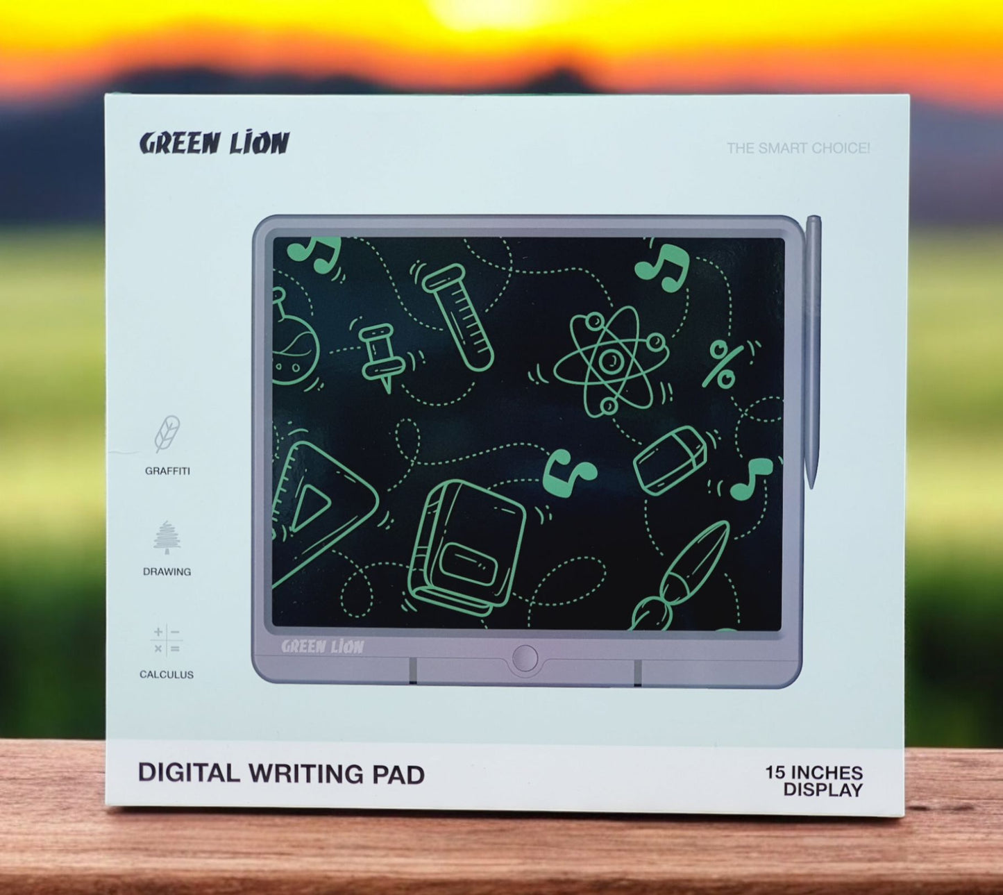 لوحة كتابة رقمية جرين لايون LCD بحجم 15 بوصة - رمادي | Green Lion LCD Digital Writing Pad 15" - Gray