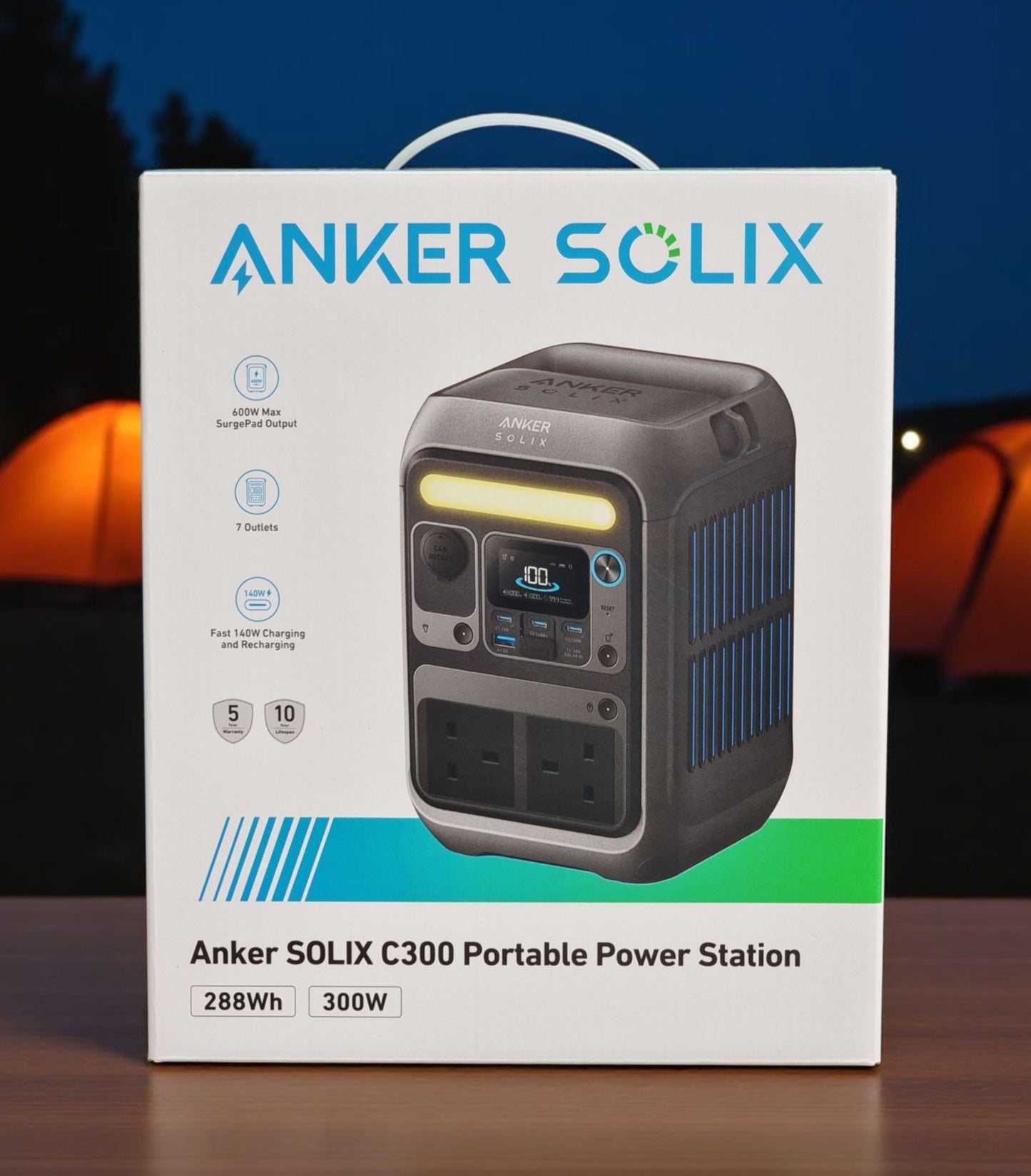 Anker Solix C300 Santrala Hêzê ya Portable 600W | 288Wh - Gewrê Tarî