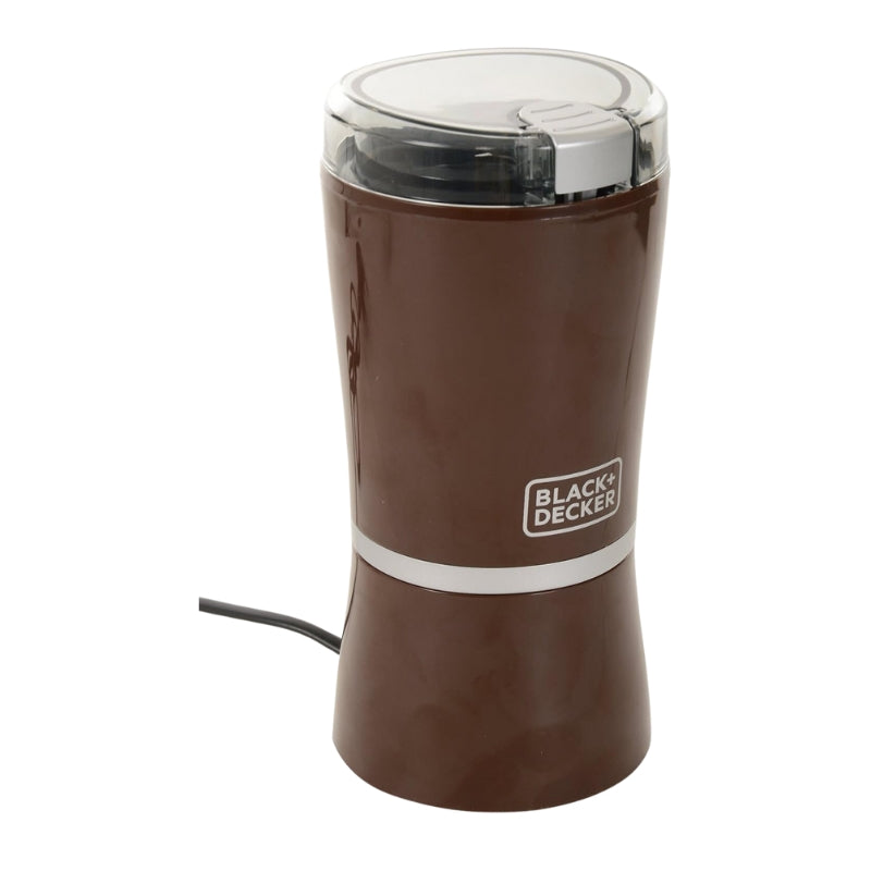 Black+Decker 150W 60g coffee grinder with stainless steel cup and blade for finer - مطحنة قهوة كهربائية 150 واط بسعة 60 غرام من بلاك آند ديكر