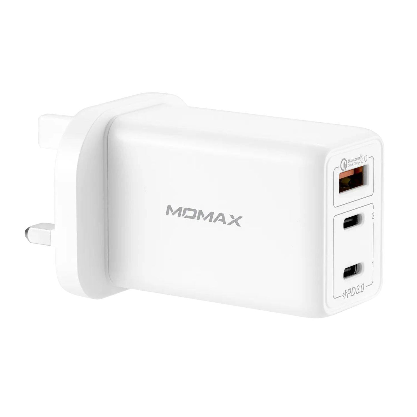 Momax ONEPLUG 67W 3-Port GaN Charger - شاحن موماكس ون بلاج بقدرة 67 واط, شاحن سريع ب3 منافذ