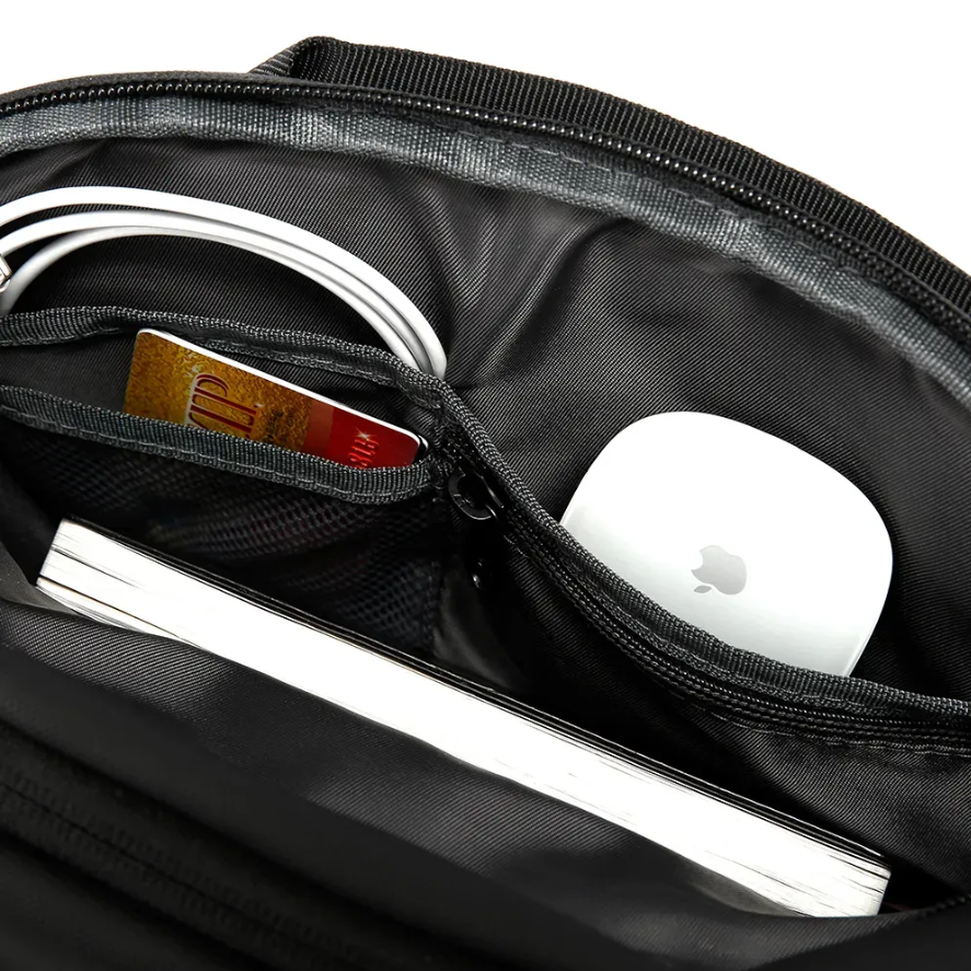 BANGE Men's Shoulder Crossbody Bags, Waterproof Bag – Black | حقيبة كتف بانجي مقاومة للماء, تصميم عملي للاعمال والرحلات