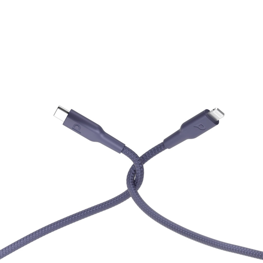 كيبل باورولوجي مضفر يو اس بي سي الى لايتننغ بطول 2 متر, شحن سريع 60 واط | Powerology New Braided Type-C to Lightning Cable 2M PD 60W.