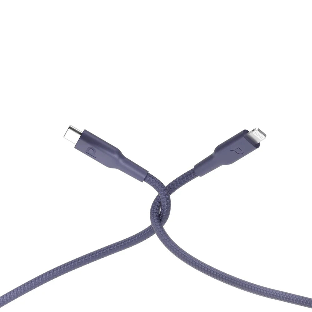 Powerology Braided USB-C to Lightning Cable 2M PD 60W - كيبل سريع الشحن تايب سي الى لايتننغ بقوة 60 واط وطول 2متر من باورلوجي