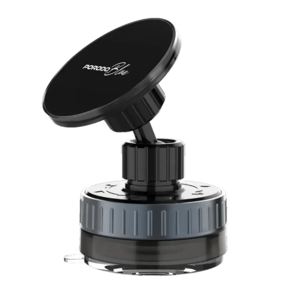 حامل جوال مغناطيسي دوار 360 درجة من بورودو بلو, مع تثبيت قوي وماج سيف - اسود | Porodo Blue 360° Rotatable Adjustable Vacuum MagSafe Suction Phone Holder – Black