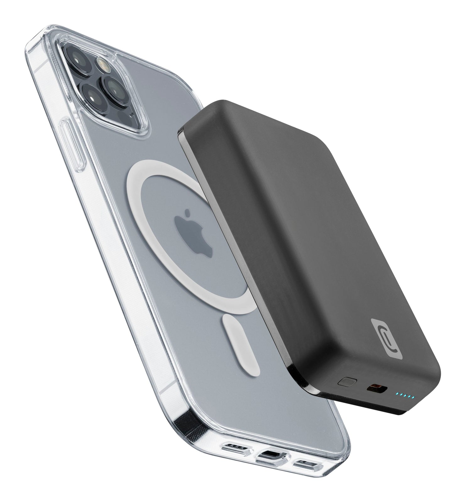 Cellularline Wireless Power Bank MAG 10000 Battery Charger Compatible with Mag Safe System - سيلولار لاين باور بانك لاسلكي شاحن بطارية متوافق مع نظام ماجسيف سعة 10000 مللي أمبير