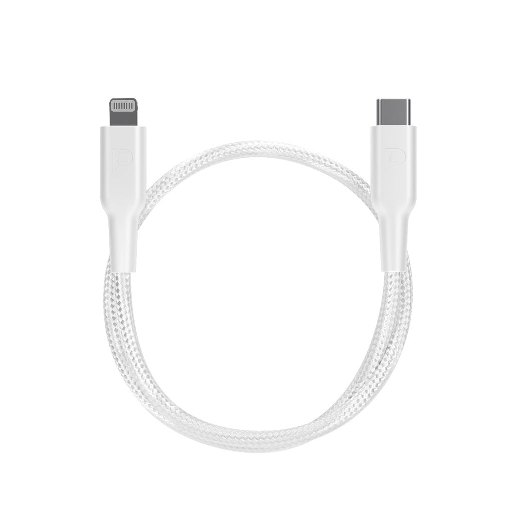 كيبل باورولوجي مضفر يو اس بي سي الى لايتننغ بطول 30 سم | Powerology MFI Braided USB-C to Lightning Cable 30CM.