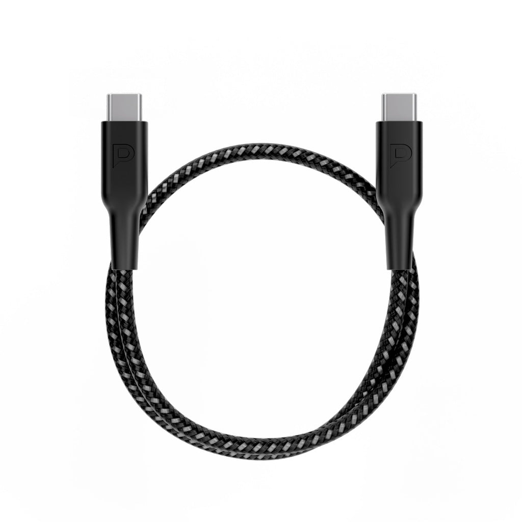 كيبل باورولوجي من يو اس بي سي الى يو اس بي سي بقوة 60 واط و طول 30 سم | Powerology 60W USB-C to USB-C Braided Cable 30cm