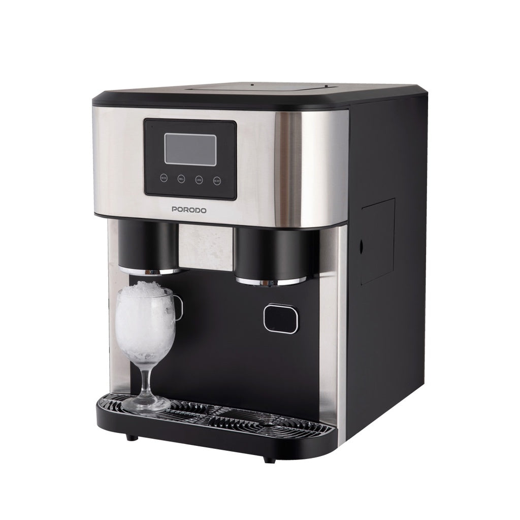 صانعة ثلج 3 في 1 مع كسارة وموزعة مياه باردة من بورودو - اسود | Porodo 3-in-1 Ice Maker with Crusher & Cold Water Dispenser – Black