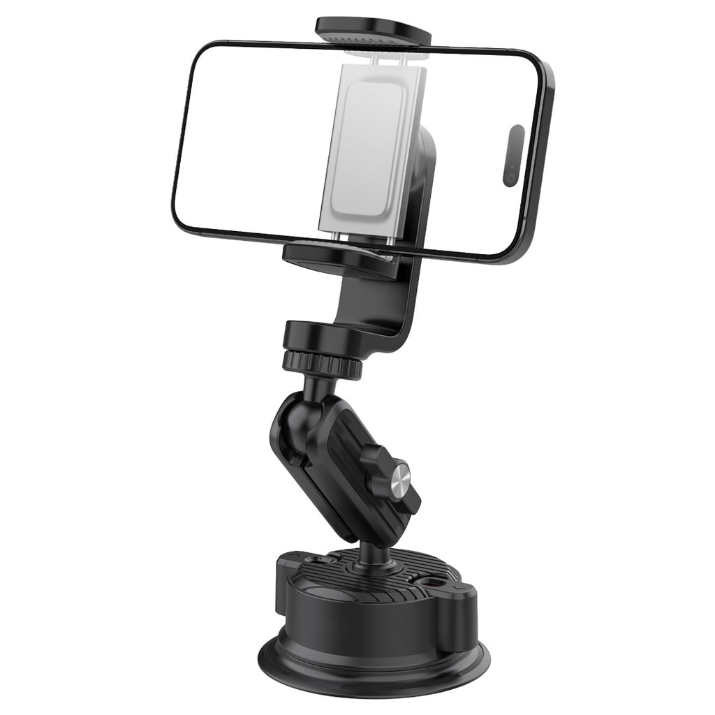 حامل هاتف وكاميرا مرن 3 اتجاهات من بورودو, مع قاعدة تثبيت - اسود | Porodo 3 Way Flexible Phone Mount with Suction Base - Black