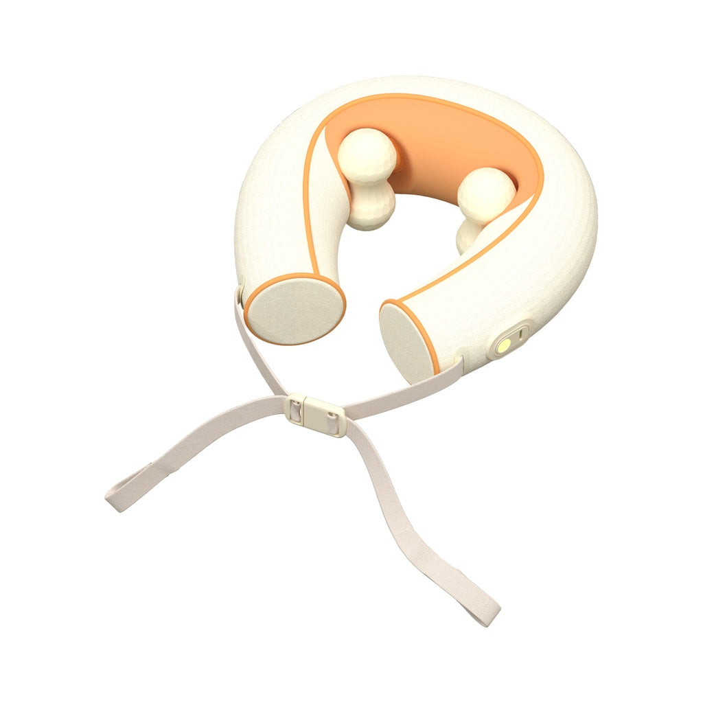 مدلك الرقبة بورودو شياتسو 5D مع رؤوس سيليكون - اصفر | Porodo 5D Shiatsu Neck Massager with Silicone Heads - Yellow