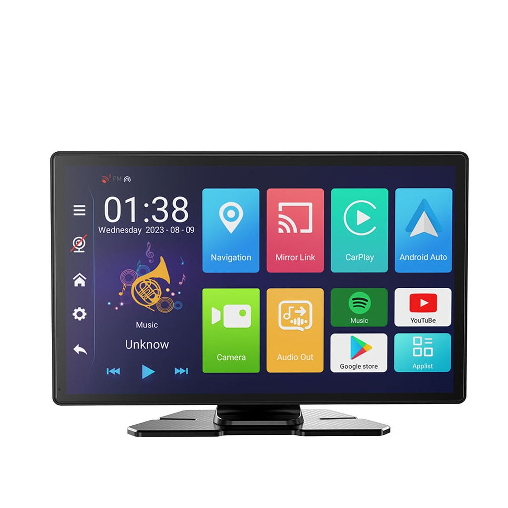 شاشة سيارة بورودو بنظام تشغيل اندرويد 13 مع نظام DVR وذاكرة 4+64GB - اسود | Porodo Android 13 Display Screen with DVR - 4+64GB - Black