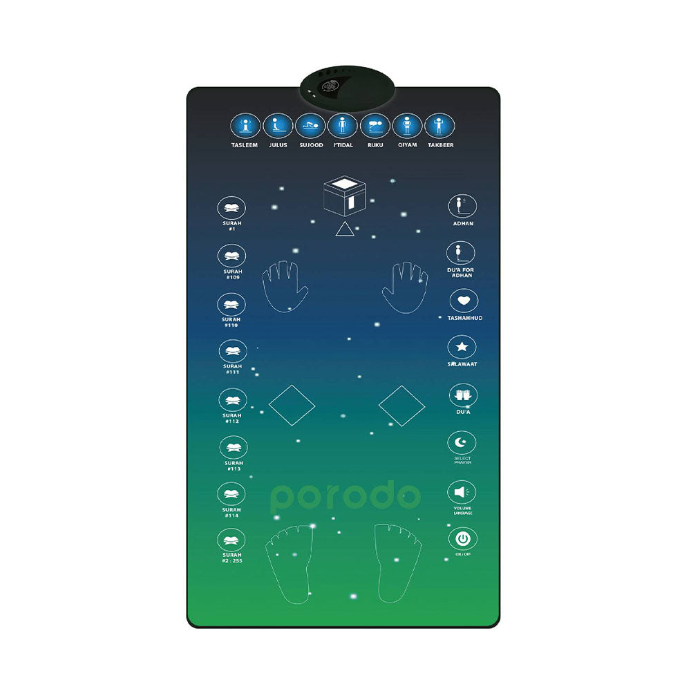 بورودو سجادة صلاة تعليمية تفاعلية للمراهقين والبالغين - ازرق غامق | Porodo Adult/Teenager Smart Interactive Educational Prayer Mat - Dark Blue