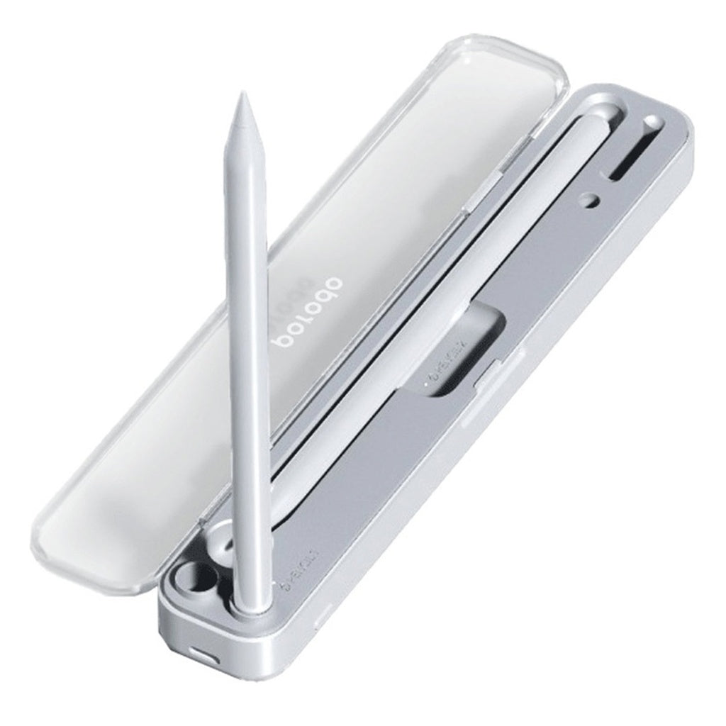 شاحن وتخزين لقلم ابل 1 و 2 من بورودو, ببطارية 570 مللي امبير - ابيض | Porodo Charging & Storage for Pencil 1/2 570mAh - White